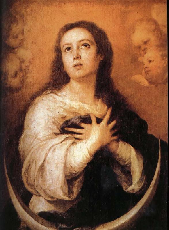 Bartolome Esteban Murillo Half month's pure conception of Our Lady oil painting image